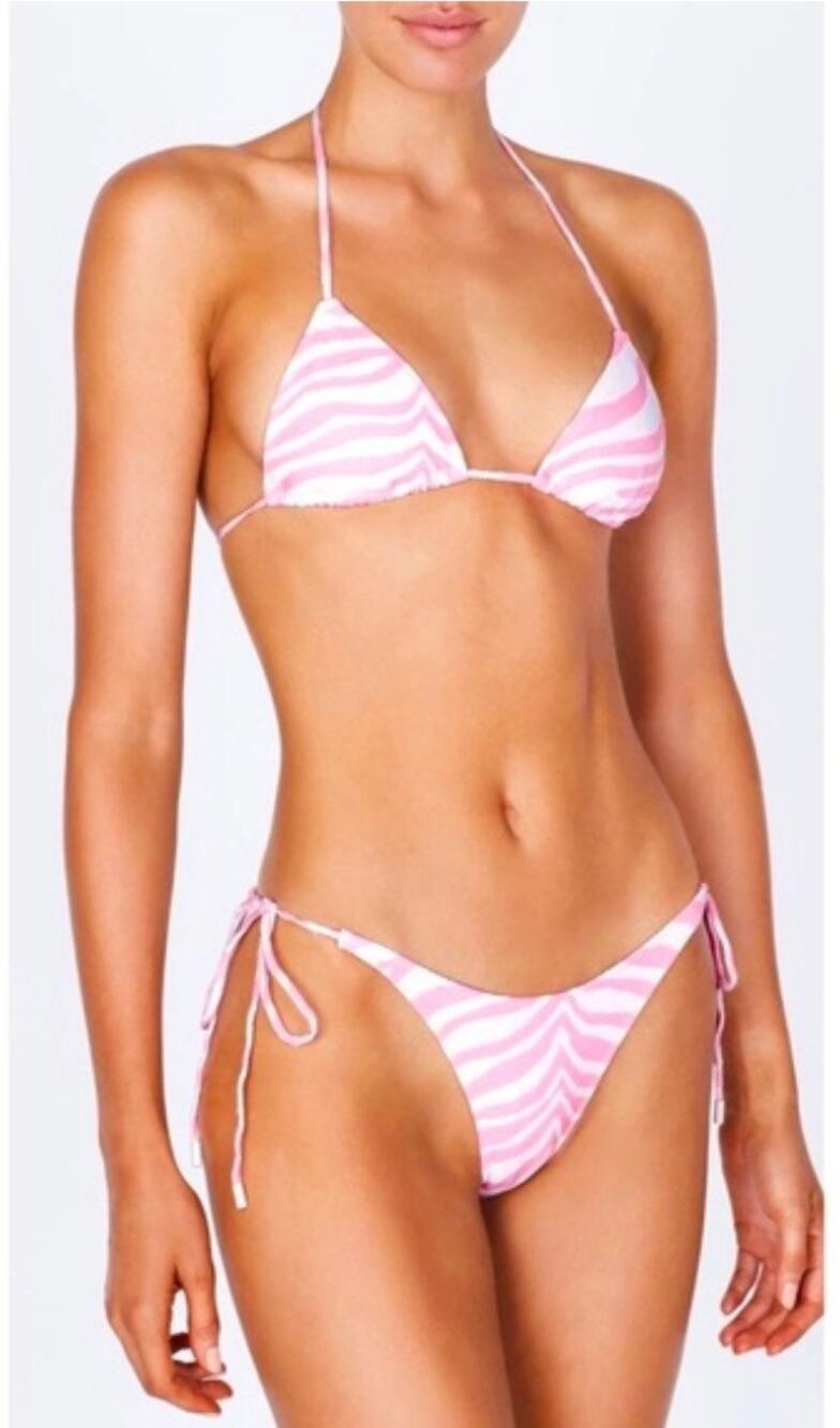 Triangl Vinca Pink Zebra Punch Bikini Swimsuit Set